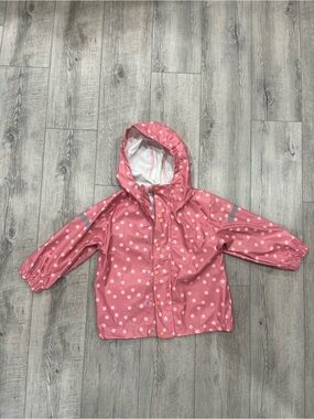 Kids Waterproof Hooded Raincoat in Pink Polka Dot